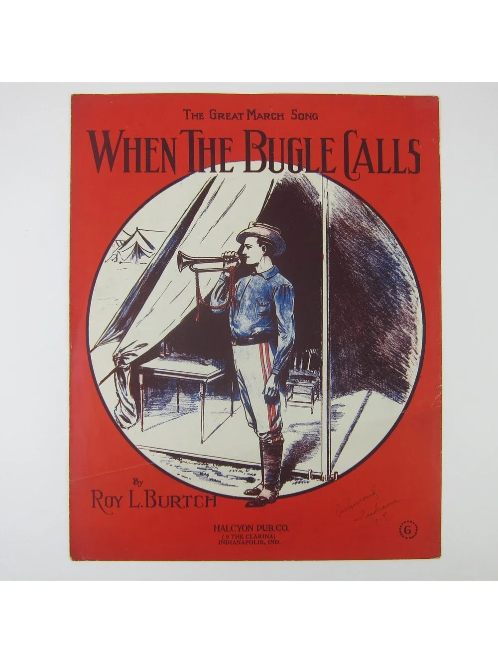 Sheet Music When the Bugle Calls WWI Patriotic Military Burtch Antique 1918 RARE